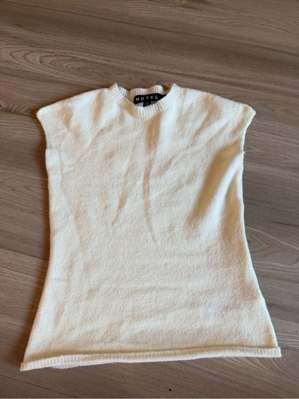 Motel Rocks Cream Short Sleeve Knit Top